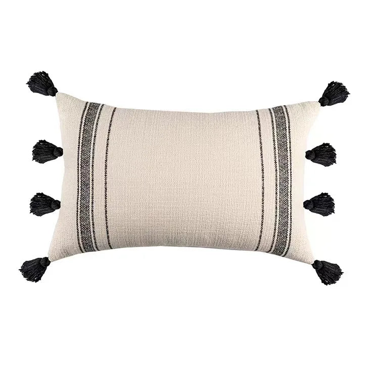 DecorBites™ Geometric Tufted Tassel Cushion Cover 30x50cm