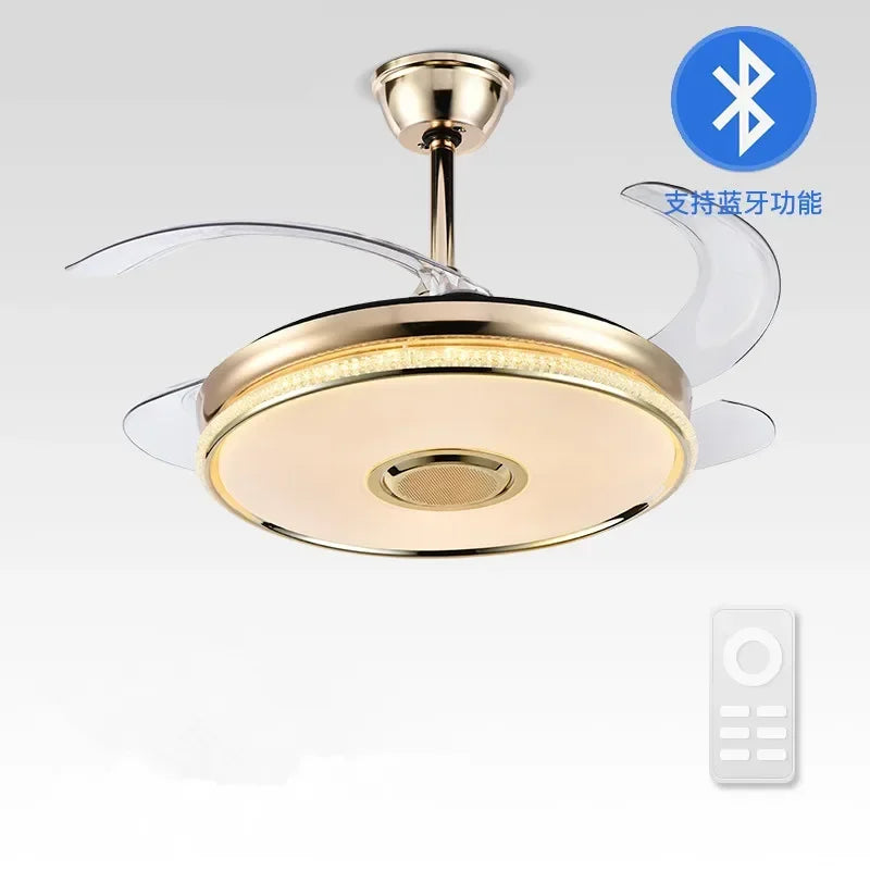 DecorBites™ 90 Modern Ceiling Fan with Bluetooth Speaker, LED Light, and Remote Control