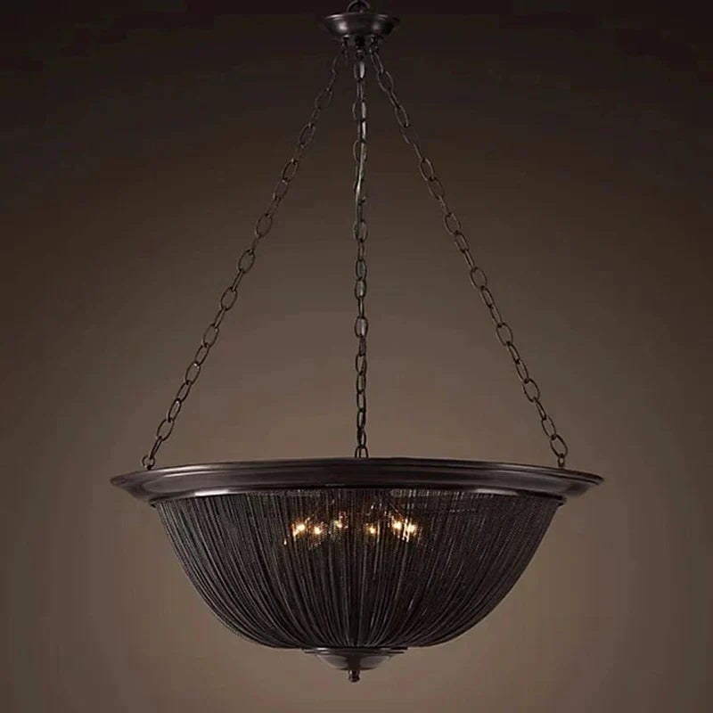 DecorBites™ Black Aluminum Chain Tassel Pendant Lights - Dimmable Classic Chandelier