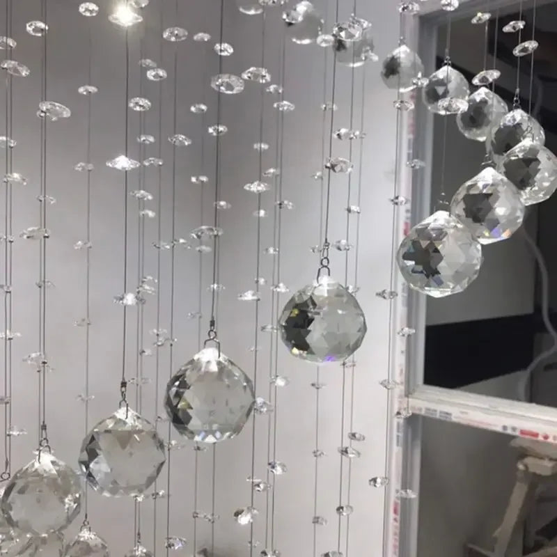 ثريا كريستال لولبية كبيرة LED من DecorBites™ لغرفة المعيشة الحديثة والسلالم وغرفة النوم والفنادق