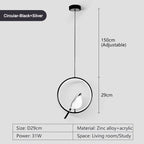 Rotatable Magpie Bird Metal Pendant Light in Gold or Silver