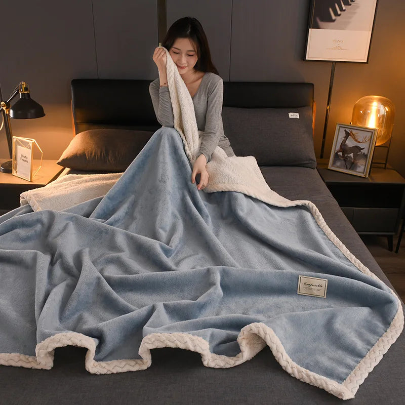 DecorBites™ Cozy Autumn Blanket for Sofa Bed, Soft Warmth Single Double Blanket