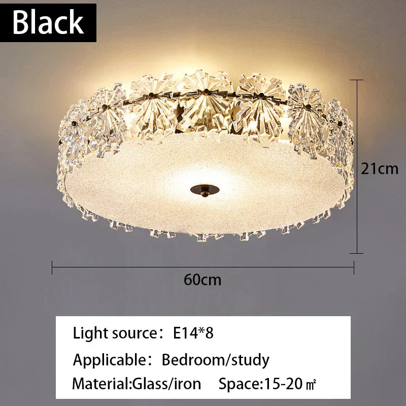 DecorBites™ Crystal Glass Maple Leaf Ceiling Chandelier for Modern Luxury Minimalist Living Room