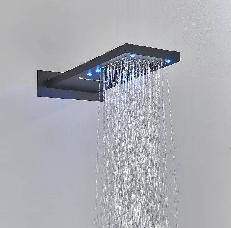 DecorBites™ 24" Chrome LED Rain Shower Head Ceiling Mounted Top Sprayer & Arm