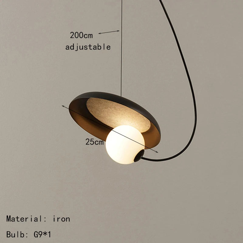 Magnetic Attraction White Metal Pendant Light