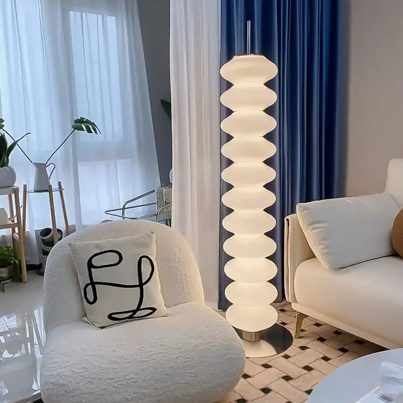 DecorBites™ Cream Sugar Gourd Floor Lamp for Elegant Living Room and Bedroom Ambience