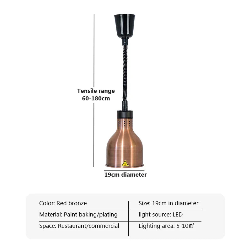 DecorBites™ Electric Telescopic Food Heat Lamp for Kitchen Fixtures & Restaurants