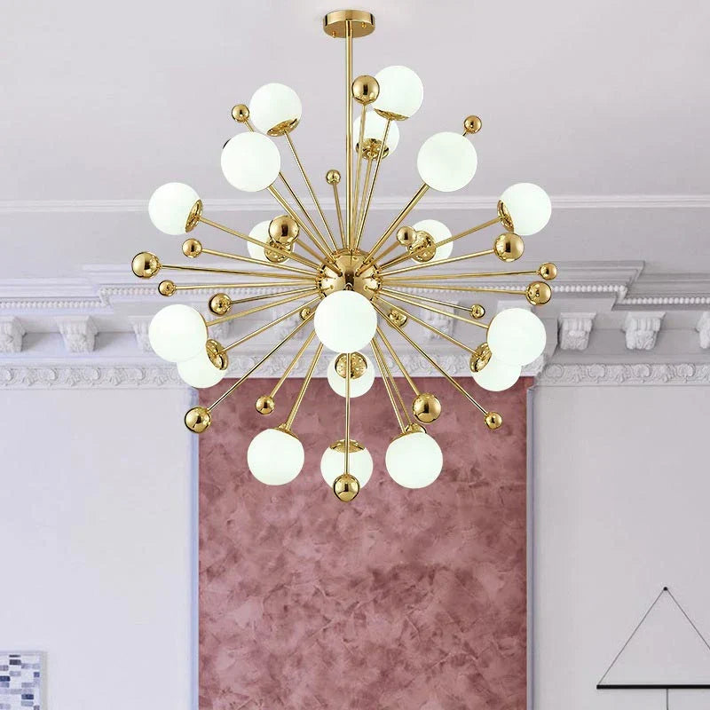 مصباح زجاجي متدلي ذهبي بتقنية LED من DecorBites™‎ للإضاءة الداخلية العصرية