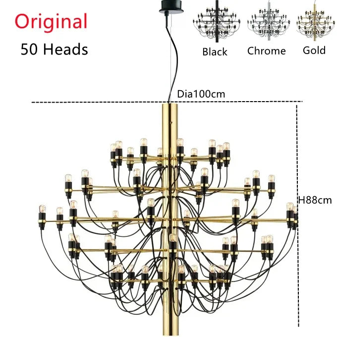 DecorBites™ 2097 Gold Silver Chandelier 50 Heads Pendant Lights for Living Room decor