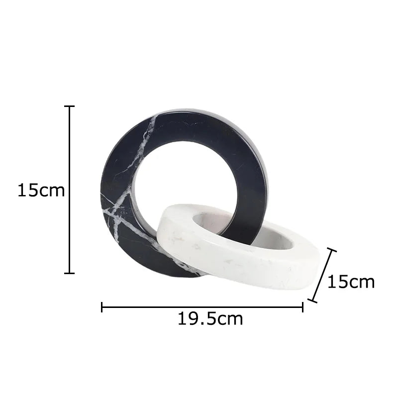 DecorBites™ Geometric Knot Sculpture Desk Decor - Abstract Square Ring Statue