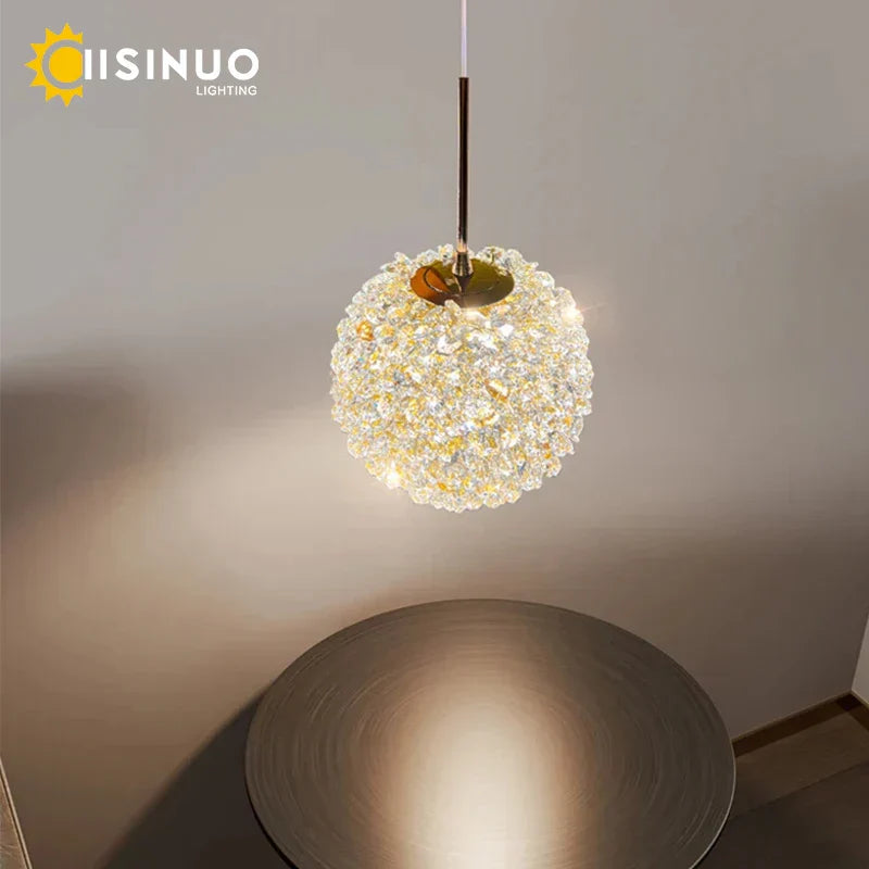 DecorBites™ Crystal Ball Pendant Chandelier for Bedroom Bar Deco
