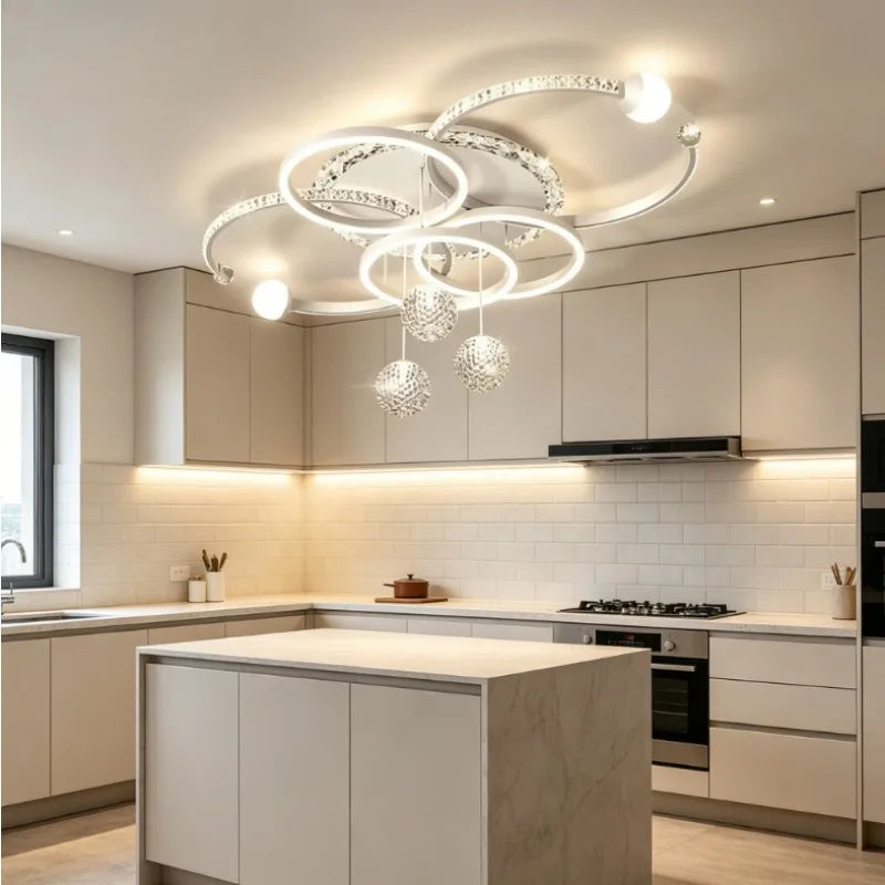 Modern Iron Acrylic Dimmable LED Pendant Light