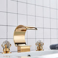 DecorBites™ Crystal Handle Gold Basin Faucet Set, Hot Cold Water Mixer Tap