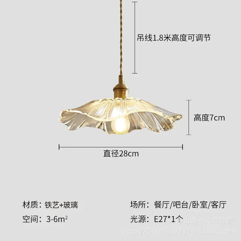 Retro Floral Glass Pendant Light