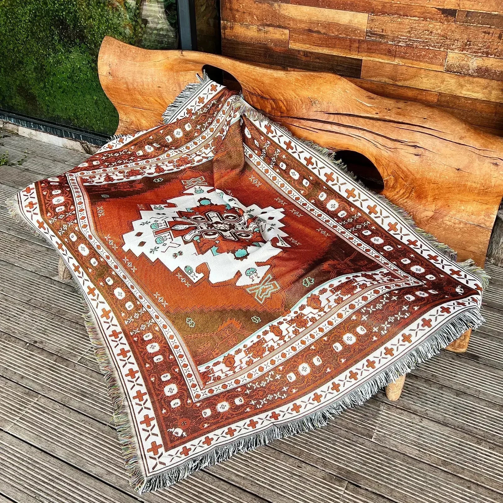 DecorBites™ Cozy Nordic Camping Blanket and Sofa Cover – Boho Outdoor Line Blanket for Home and Hotel Decor