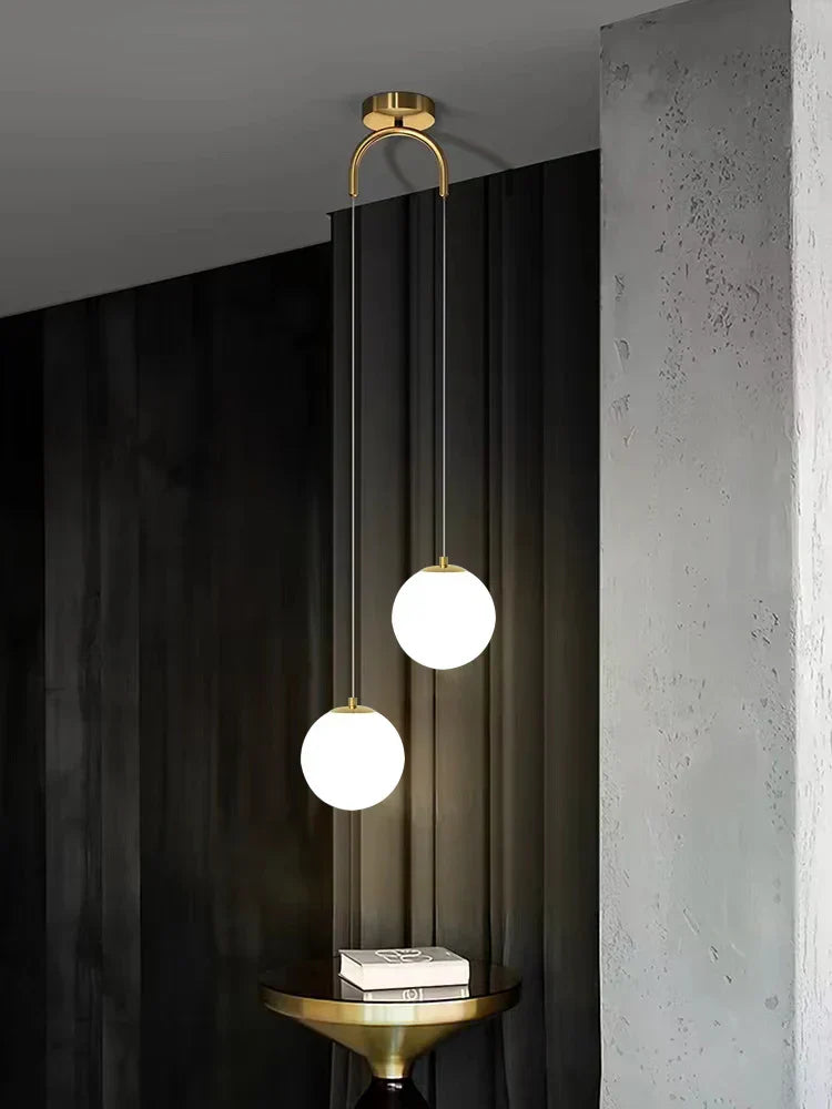 ثريا معلقة DecorBites™ الذهبية الزجاجية بإضاءة LED لغرفة الطعام وغرفة النوم