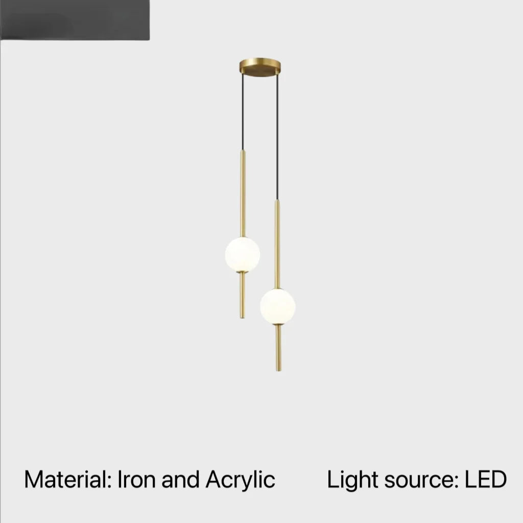 Nordic Acrylic Globe Pendant Light in Black or Gold