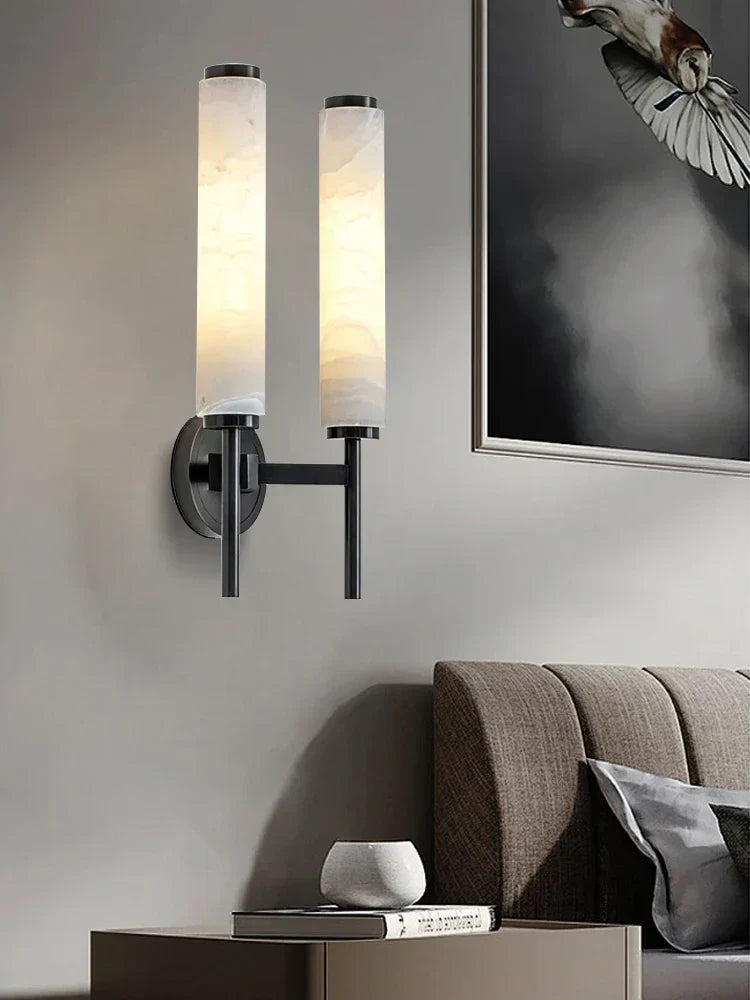 DecorBites™ Black Bronze Brass Marble Wall Lights Dimmable Home Decor Living Room Lighting