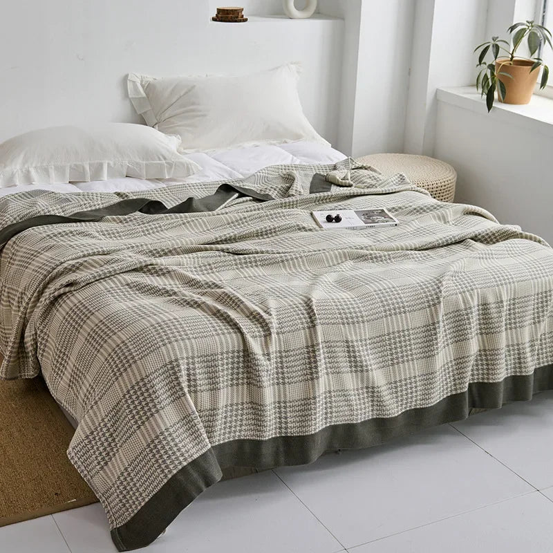 DecorBites™ Cotton Gauze Towel Throw Blanket - Soft and Cozy Bedspread for All Seasons