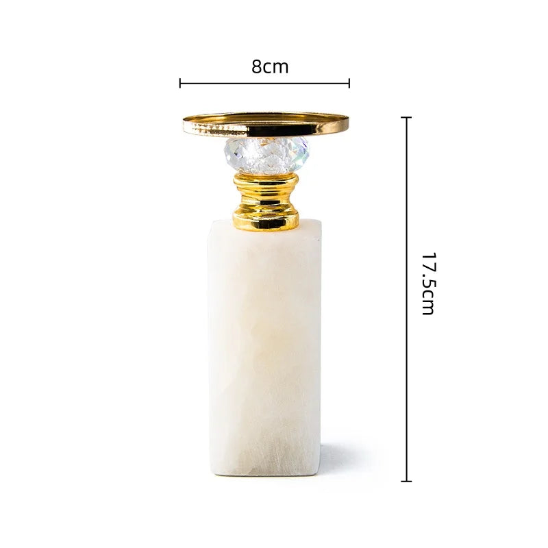 DecorBites™ Gold Marble Candle Holder Candelabrum Wedding Decor Desktop Accessories