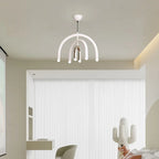 Italian Rainbow U-Shaped Pendant Light in Cream Aluminum