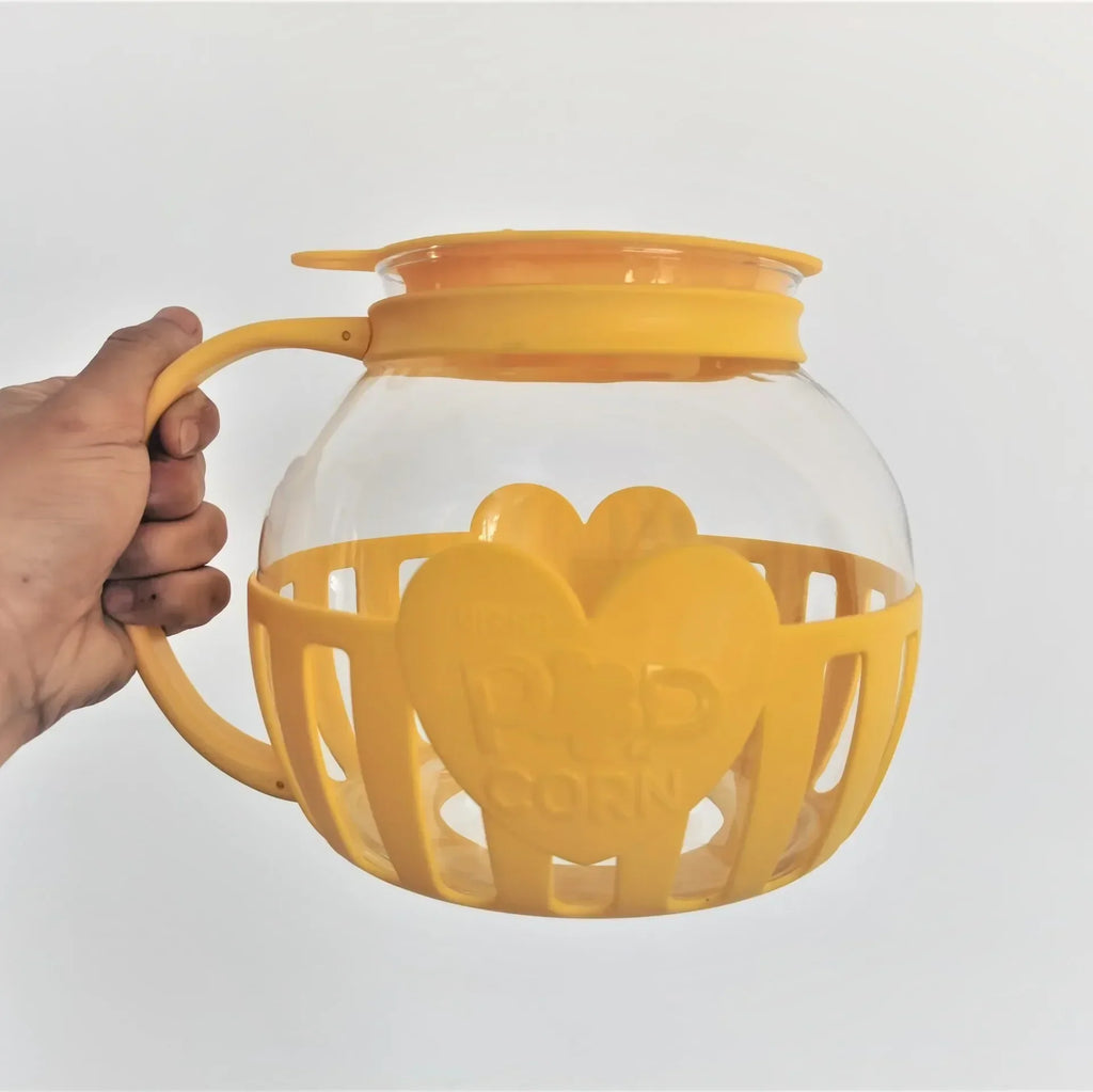 DecorBites™ Glass Popcorn Maker, 3 Qt Pot with Dual Function Lid
