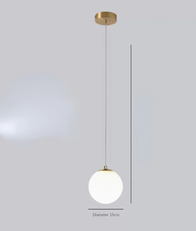 DecorBites™ Glass Ball Dual Head Pendant Light for Bedroom, Modern LED Chandeliers