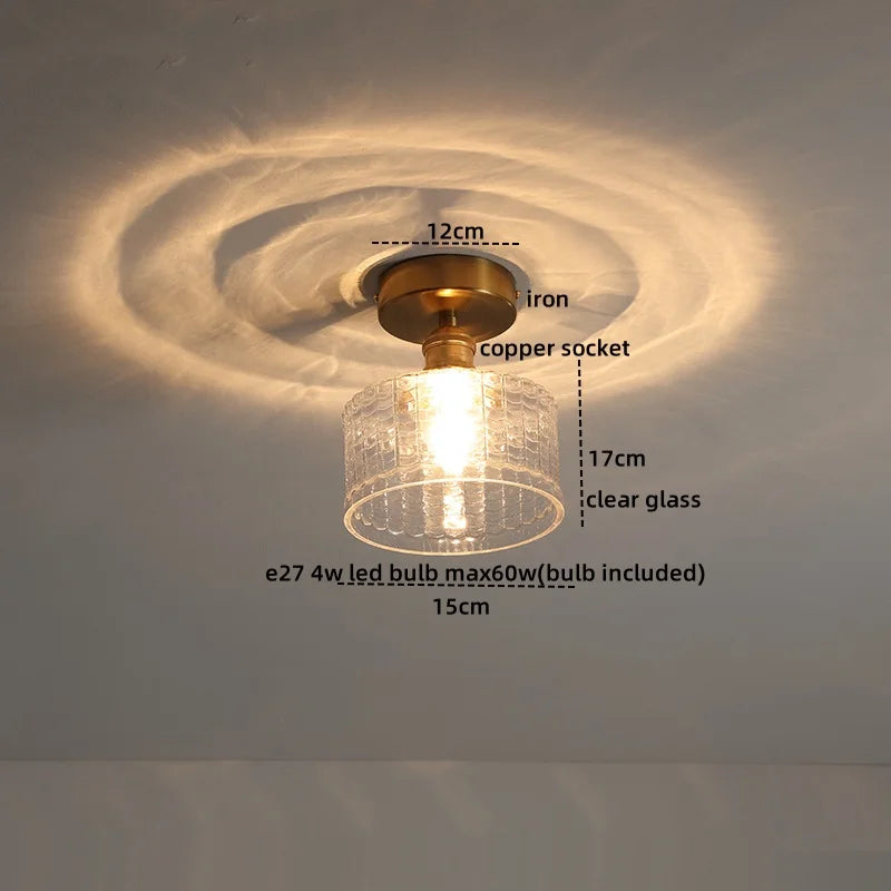 DecorBites™ Glass LED Ceiling Light for Corridor Balcony Modern Indoor Lighting