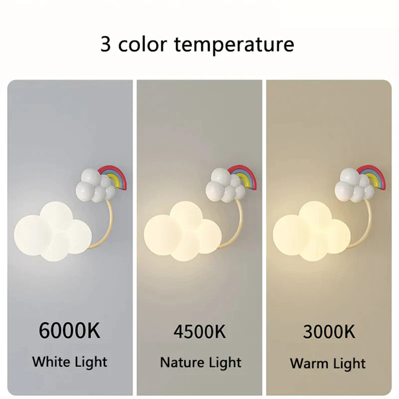مصباح حائط للأطفال من DecorBites™ بتصميم طائرة ورقية قوس قزح