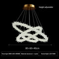 DecorBites™ Crystal Flower LED Chandelier Round Ring Pendant for Dining Living Room Lighting