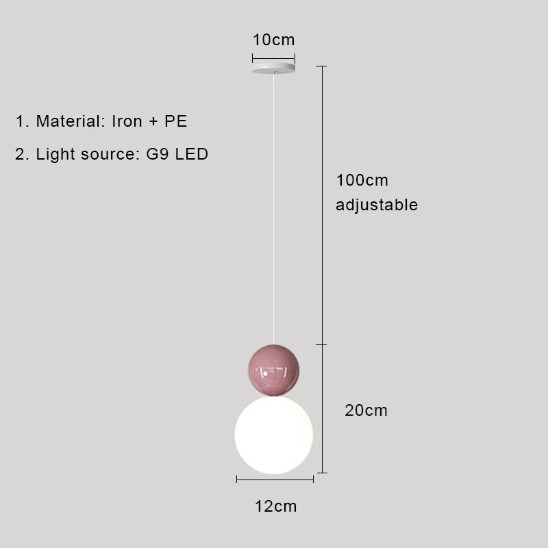 DecorBites™ Cream Nordic LED Pendant Light: Modern Hanging Lamp for Stylish Indoor Room Decor
