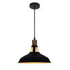 Vintage Black Metal Dome Pendant Light