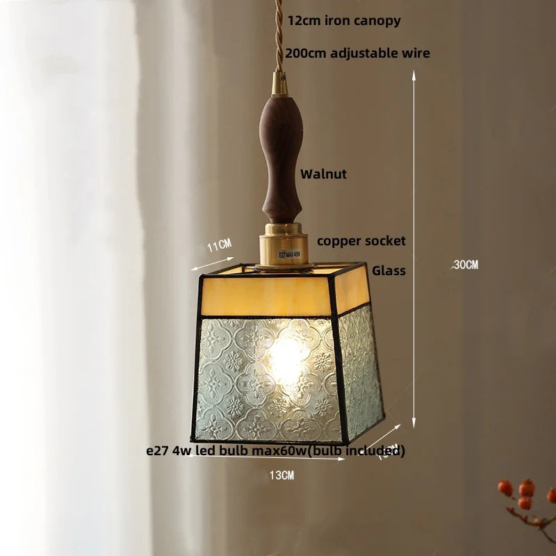 DecorBites™ Cube Glass LED Pendant Light: Modern Copper Hanging Lamp for Bedroom, Restaurant, Hallway