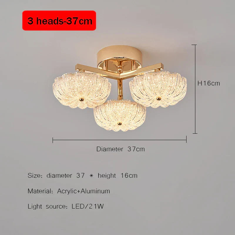 DecorBites™ مصباح سقف LED ذهبي لغرفة النوم المنزلية وغرفة المعيشة وإضاءة المطبخ