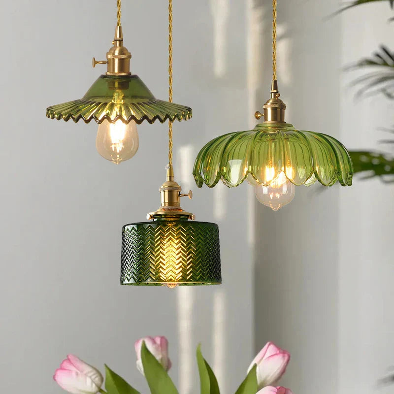 مصباح تعليق LED من الزجاج الأخضر DecorBites™ - مصباح معلق اسكندنافي حديث