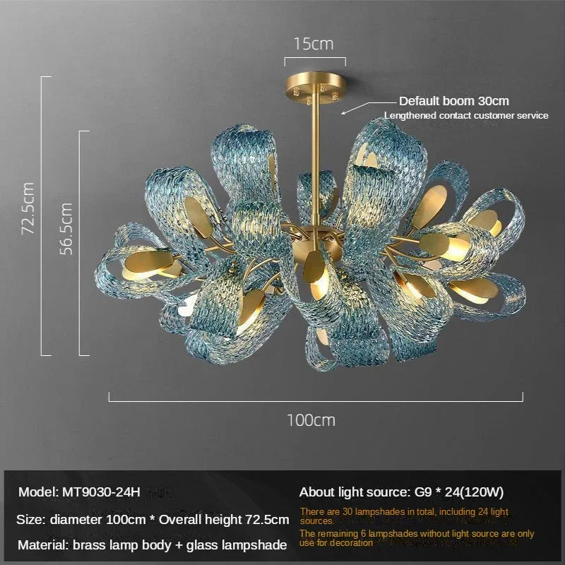 DecorBites™ ثريا سقف فاخرة بإضاءة LED على شكل أوراق النحاس للمنزل وغرفة النوم وغرفة الطعام
