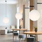 Frosted White Acrylic Globe Pendant Light