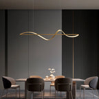 Modern Linear Iron And Acrylic LED Pendant Light