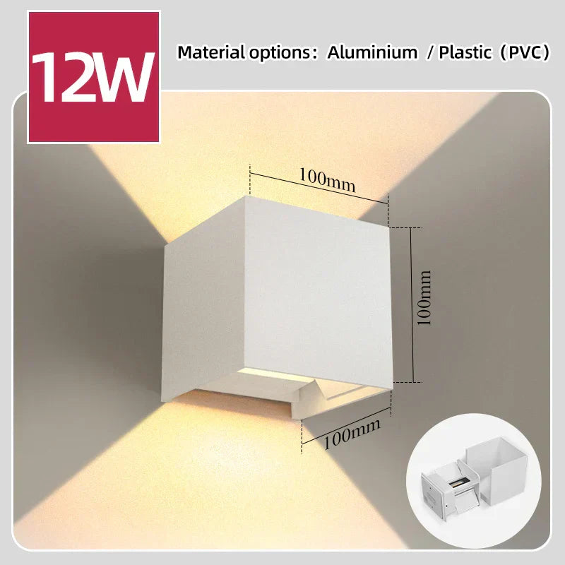 DecorBites™ LED Wall Light: Waterproof Indoor Outdoor Decor Lamp for Bedroom Living Room