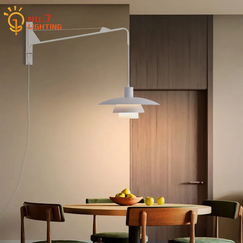 DecorBites™ Cream Wind Rotating Wall Lamp Swing Arm for Interior Lighting