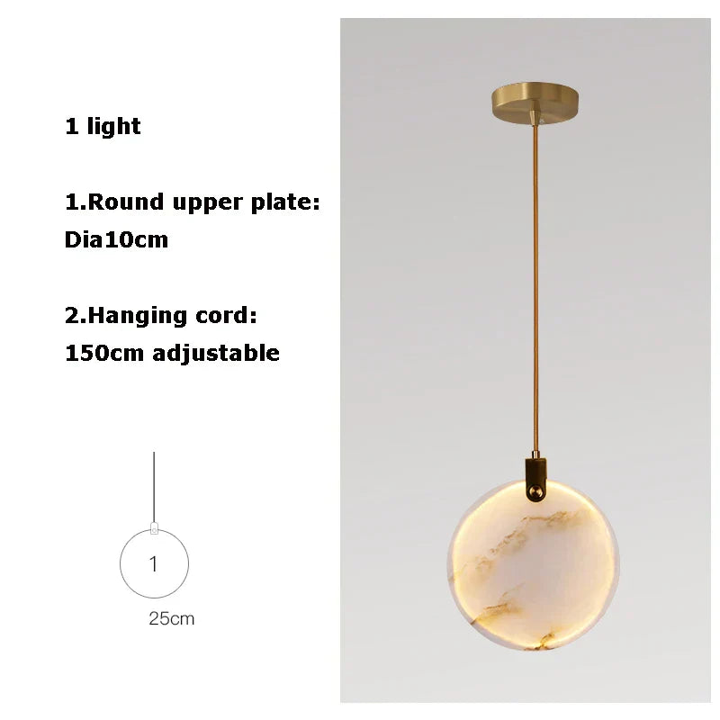 DecorBites™ 2025 Art Deco Marble Golden Lustre LED Chandelier Lighting