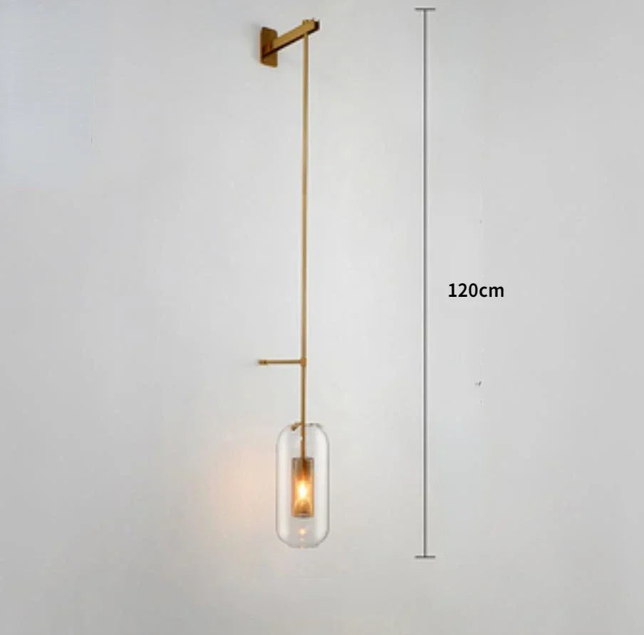 DecorBites™ مصباح حائط زجاجي ذهبي للحمام والمنزل والفنادق
