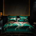 DecorBites™ Embroidered Brocade Egyptian Cotton Duvet Cover Set, Black Gold
