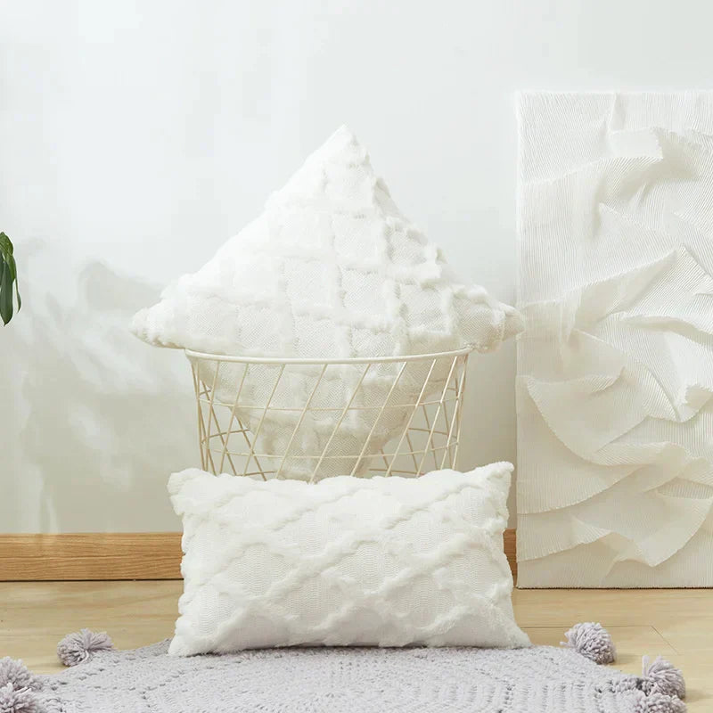 DecorBites™ Embroidered Diamond Cushion Cover for Modern Living Room Decor