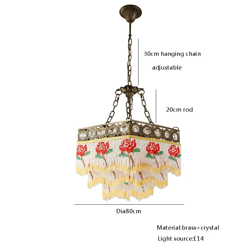 DecorBites™ French Brass Crystal Ceiling Chandelier | Classic European Hanging Lamps
