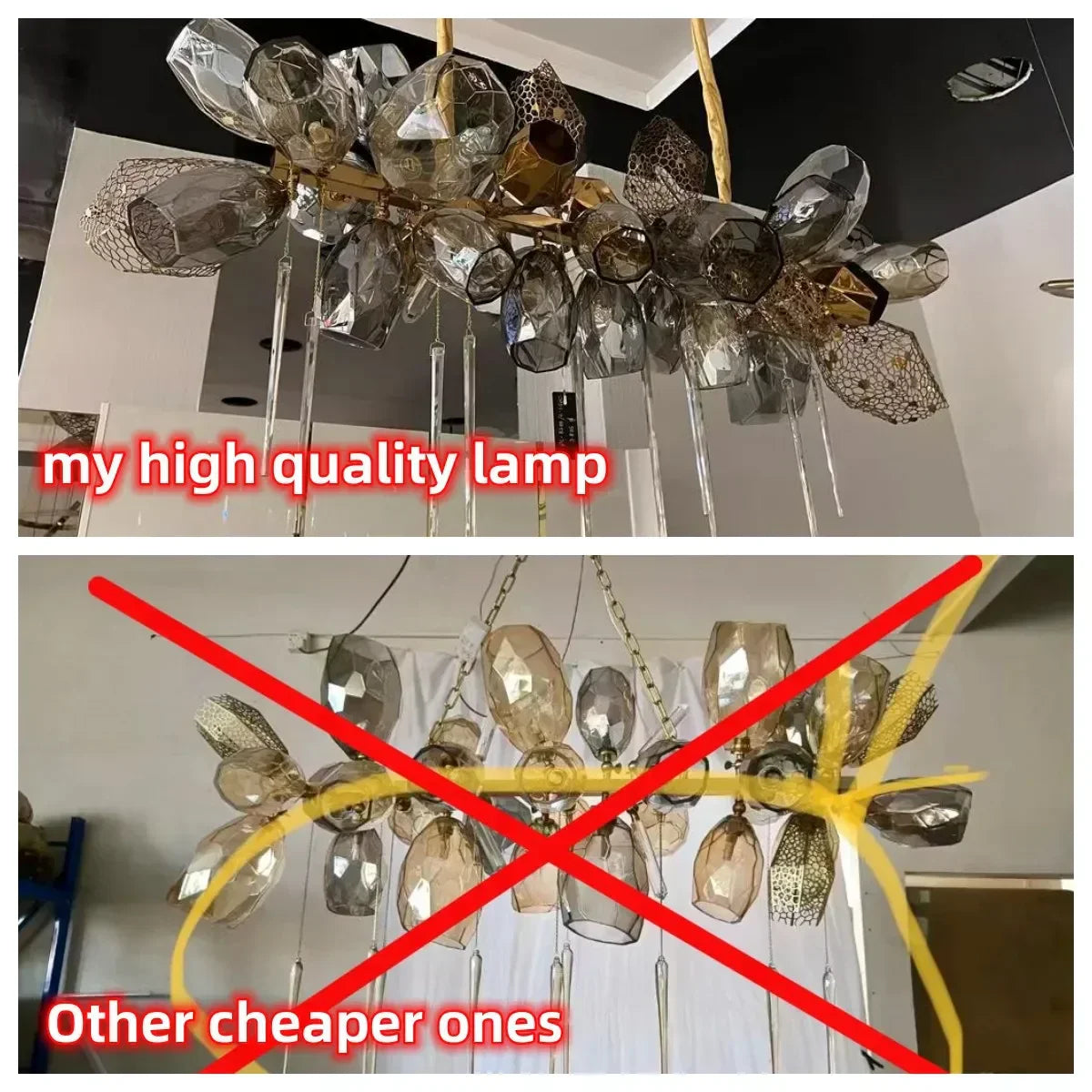 ثريا DecorBites™ الزجاجية بإضاءة LED للفنادق، مصباح معلق فاخر بسلسلة معدنية على هيئة فن سلالم