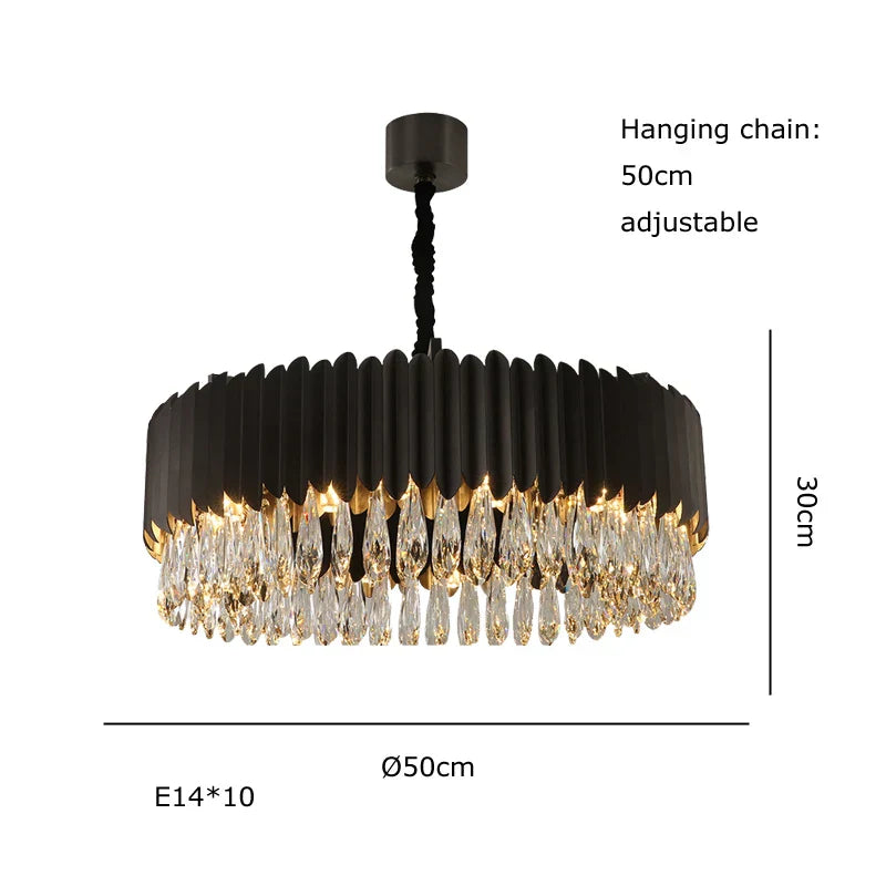 DecorBites™ Black Crystal Ceiling Pendant Lights for Dining Table - Nordic Luxury Design