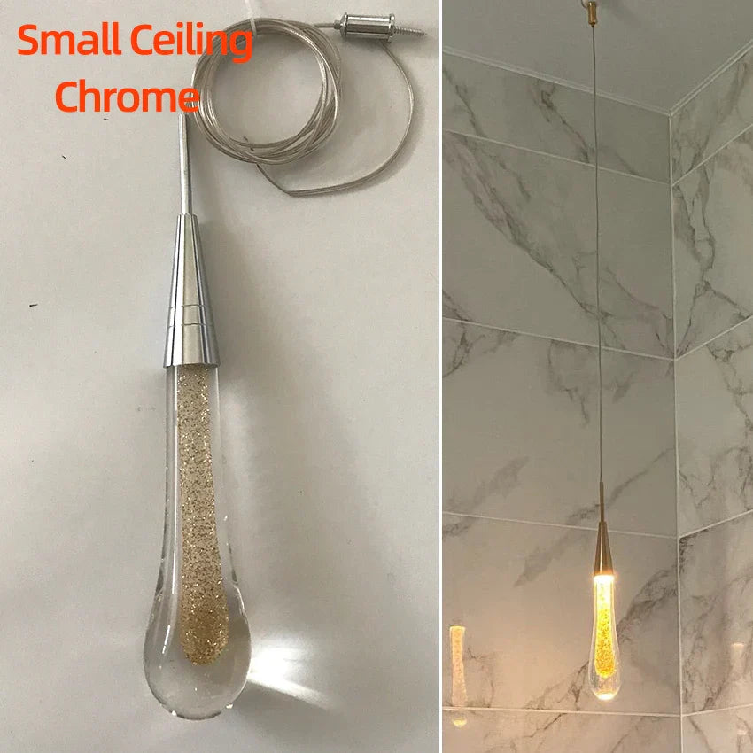 DecorBites™ Crystal Glass LED Pendant Lights - Tear Drop Design for Restaurant, Bar, Staircase