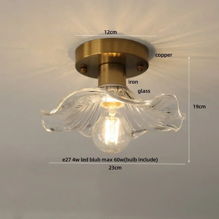 DecorBites™ Glass LED Ceiling Lamp Iron Base Nordic Modern Simple Design
