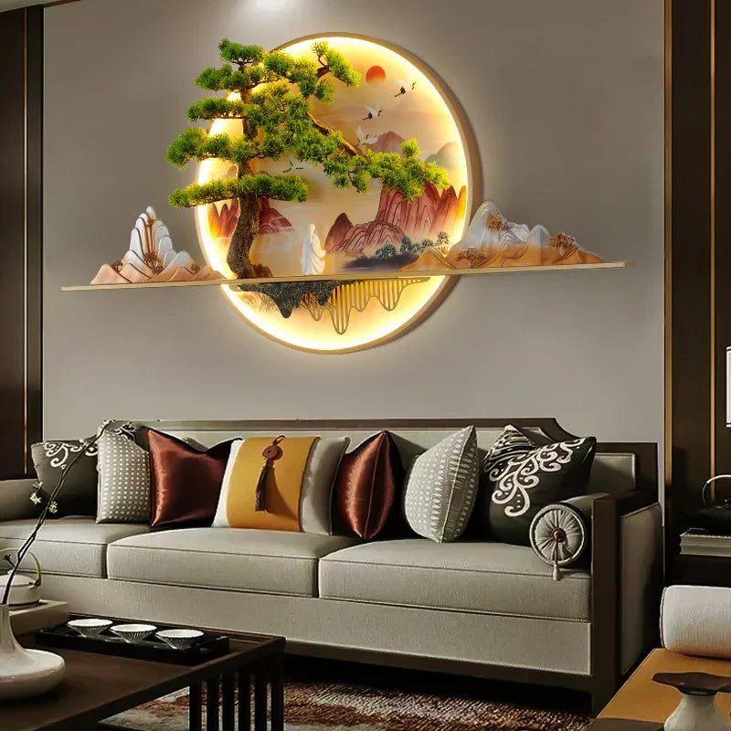 مصباح DecorBites™ ‎LED ثلاثي الأبعاد بتصميم مناظر طبيعية لديكور المنزل - طراز صيني حديث